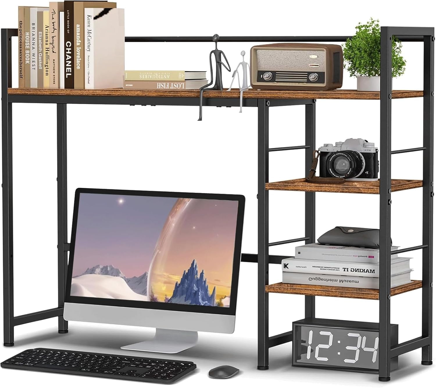 Desk Shelf, 38.5 Inch Desk Hutch for Computer Monitor, Computer Desktop ...