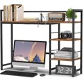 thumbnail image 1 of Desk Shelf, 38.5 Inch Desk Hutch for Computer Monitor, Computer Desktop Bookshelf Storage Rack Adjustable Desk Hutch Top Only, 3 Tier Desk Organizer Shelf for Office Home, Rustic, 1 of 18