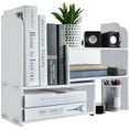 thumbnail image 1 of Desk Shelves Desktop Orgnizer Shelf-White Office Organization for Top of Adjustable Desk Organizers and Corner Bookshelf Table Top Shelving Small Hutch Decorations for Office, 1 of 17