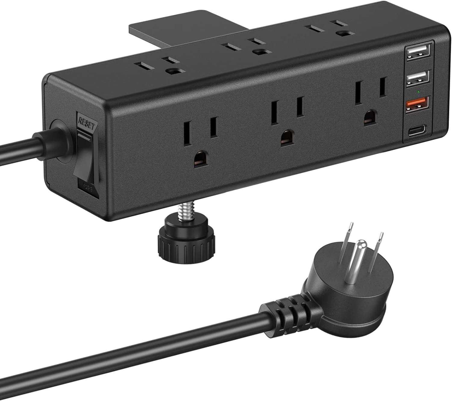 Desk Side Clamp Power Strip with 9 Outlet, Desk Top Tube Edge Mount ...