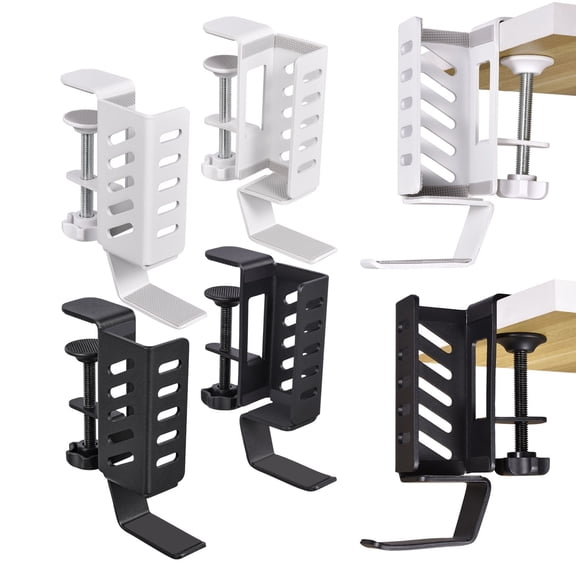 Desk Side Laptop Holder, Desk Side Storage, No Drill Side Desk Organizer, Side Desk Laptop Mount, Tablets Hanging Holder, Clamp on Desk Organizer for Laptops/Tablets/Keyboards/Headphone