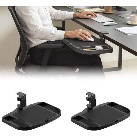 Desk Side Organizer 360 Swivel Under Desk Storage Rack Adjustable Clip-On Drawer for Office Dorm Home
