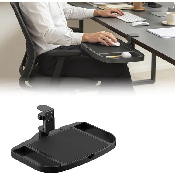 Desk Side Organizer 360 Swivel Under Desk Storage Rack Adjustable Clip-On Drawer for Office Dorm Home