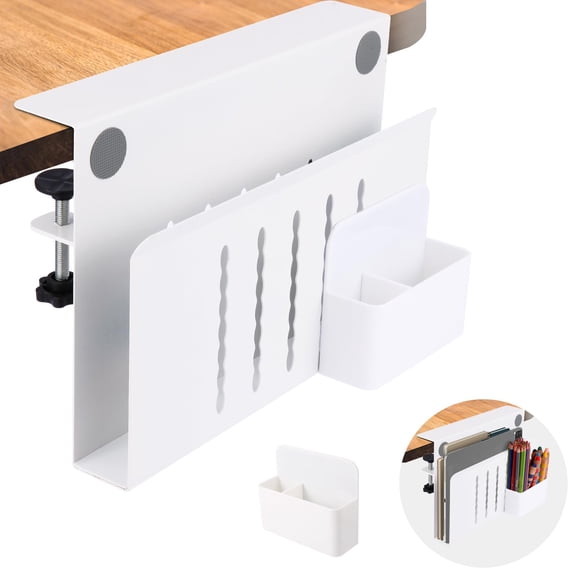 Desk Side Storage Under Laptop Mount Table Hanging File Organizer No Drill Clamp On Cable Management Tray Holder With Magnetic Pen For Office And Home