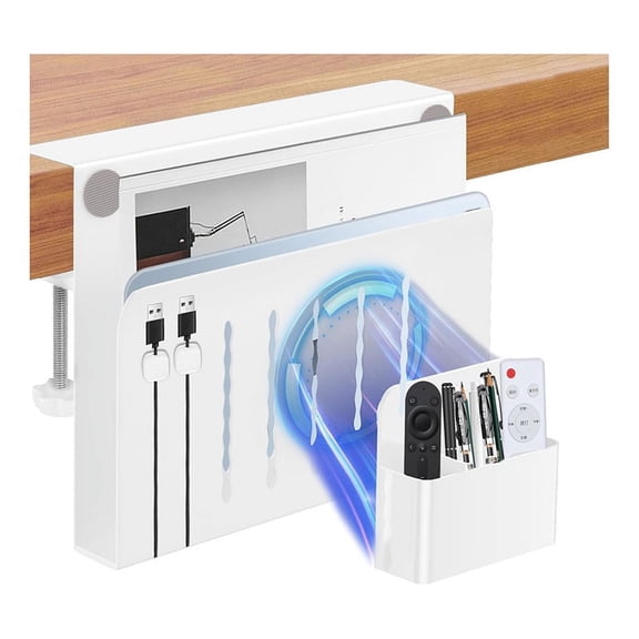 Desk Side Storage,No Drill Under Desk Cable Management Tray,Clamp on Side Desk Organizer,Under Desk Storage for Office B