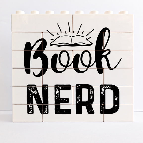 Desk Sign 4.7x5 Inch Book Nerd Decorative Desk Sign Book Lovers Desk Decorative Sign Rustic Home Shelf Decoration Gift For Women Men