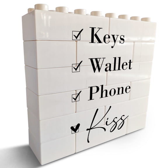 Desk Sign 4.7x5 Inch Checklist Sign Reminder Sign Desk Decorative Plaque Sign Desk Decorative Sign For Home Office Coffee Bar Pub Entryway Shelf Table Decoration Keys Wallet Phone Kiss Sign