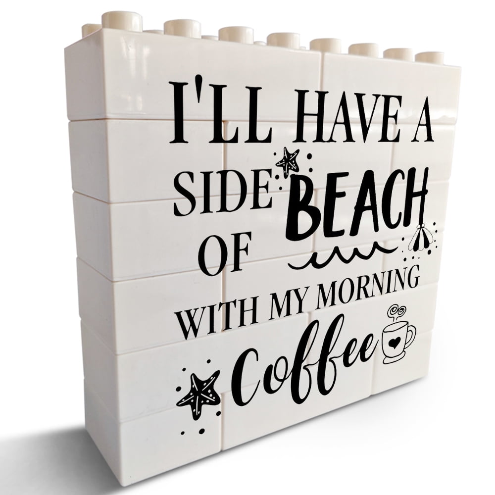 TQ1551-CKMH Decorative Wooden Signs - Set Of 5x5 Inch Plaques With Quotes, Rustic Home & Office Decor