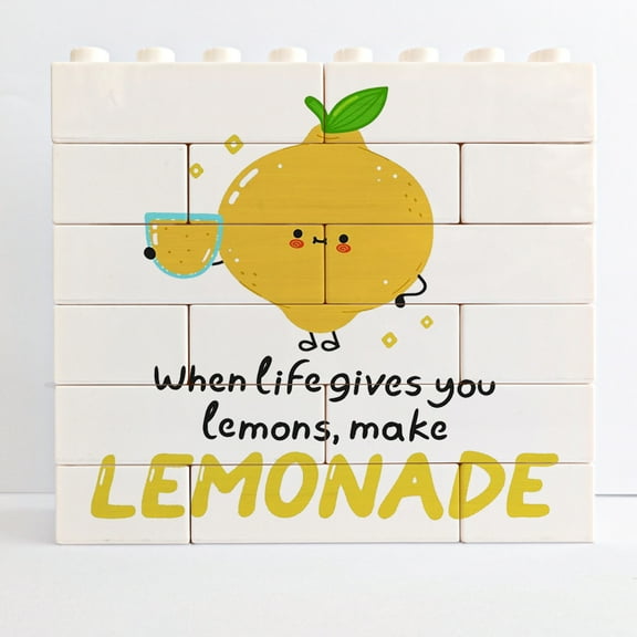 Desk Sign 4.7x5 Inch Lemon Decor Lemonade Decorations Summer Lemon Decorative Sign Rustic Home Decor With Sayings Gift For Women Men
