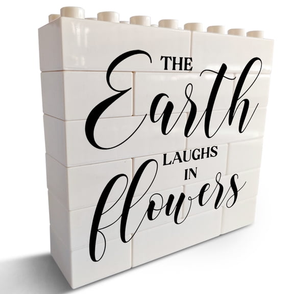 Desk Sign 4.7x5 Inch Rustic Spring Farmhouse Country Home Office Desk Decor Flowers Sign Cubicle Bathroom Shelf Tiered Tray Decor Gift Ideas The Earth Has Music Gift For Women Men