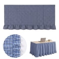 thumbnail image 1 of Desk Skirt,Navy Gingham Wrap Around Ruffled Table Skirts,Reusable Draped Table Cover with Ruffle,72x29.9 Inch Soft Fabric Rustic Tablecloth,Tablecloths for Kitchen,Dining Room Party,Counter Decor, 1 of 4