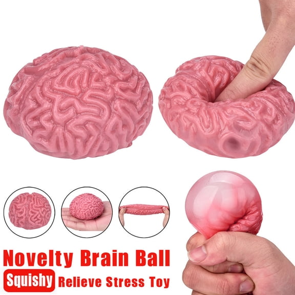 Desk Squeeze ToysforOffice Adults, Slow Rising Squeeze Brain Stress Ball, Moldable Crunchy Tactile, 2 Piece Set Relaxation Relief Items