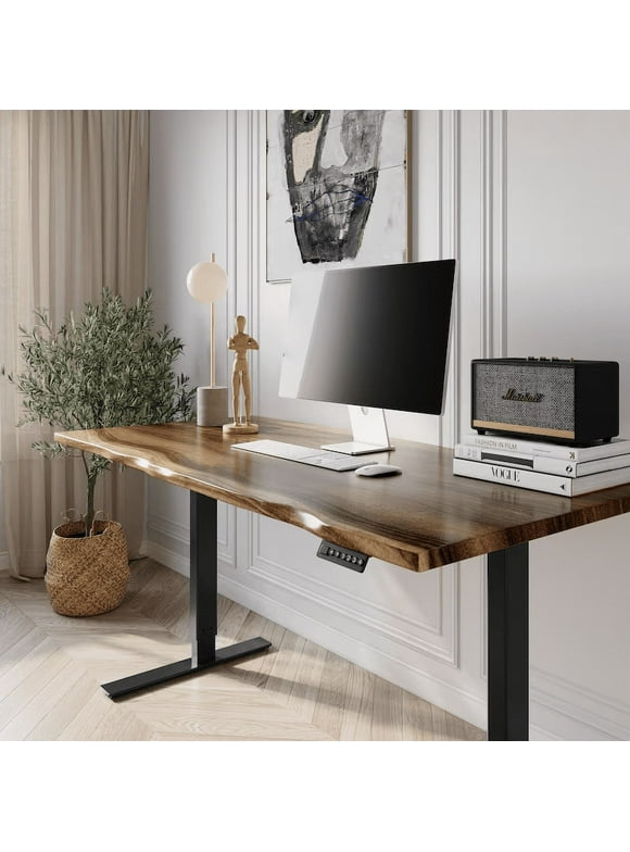 Desk - Standing Desk, Walnut Desk, Exotic Hardwood, Sit-Stand-Up Desk, Live Edge Desk, Adjustable Standing Desk, Solid Wood Desk.