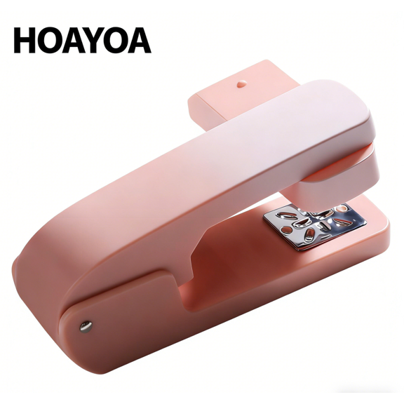 Desk Stapler Tool, 360 Degree Swivel Binding Stapler, Flexible Angle Book Fastening Device, Comfortable Ergonomic Grip Design, Smooth 20 Sheet Stapling Function, Reliable Office Supply (Pink)