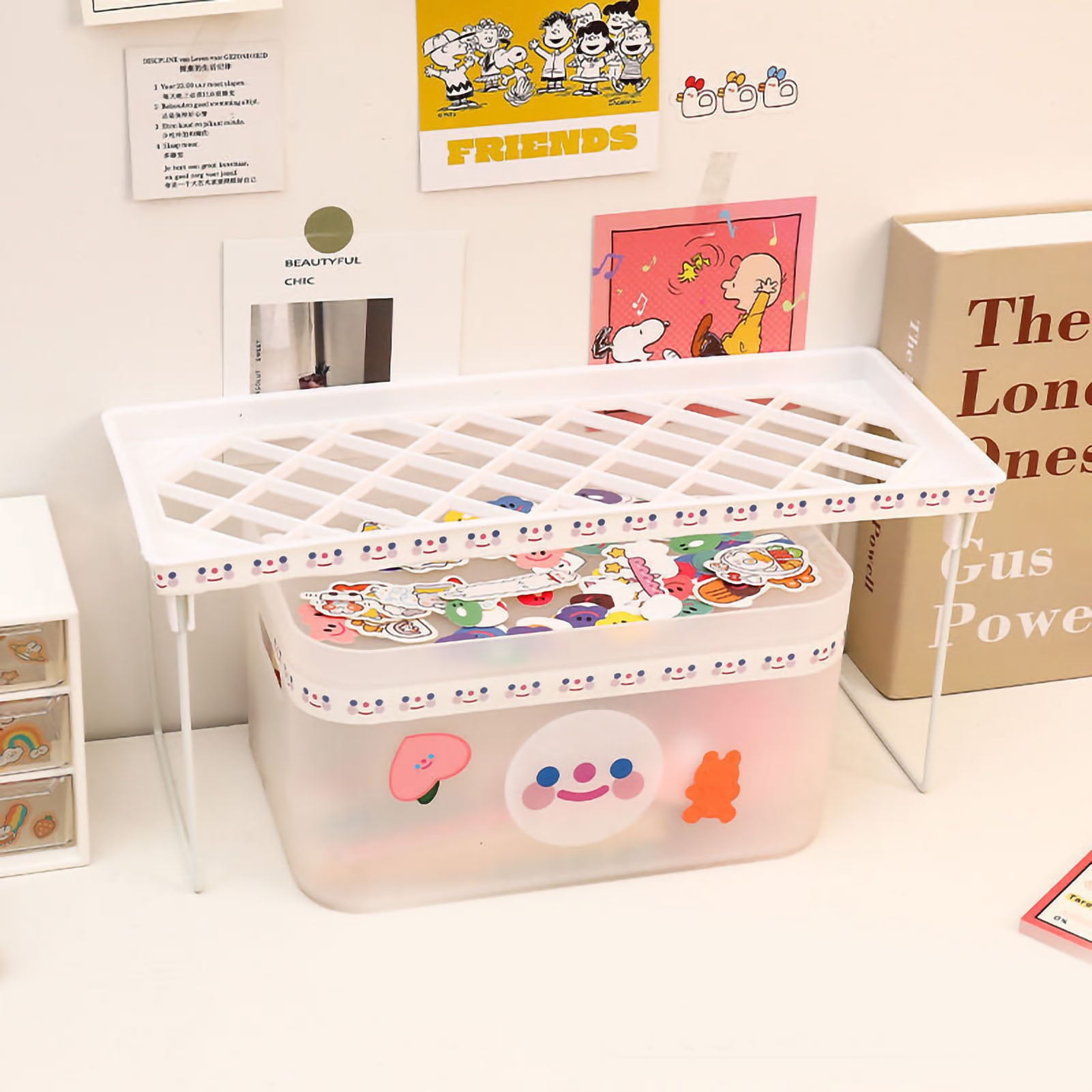 Desk Storage Layered Rack Desk Foldable Storage Rack Home Desktop Shelf