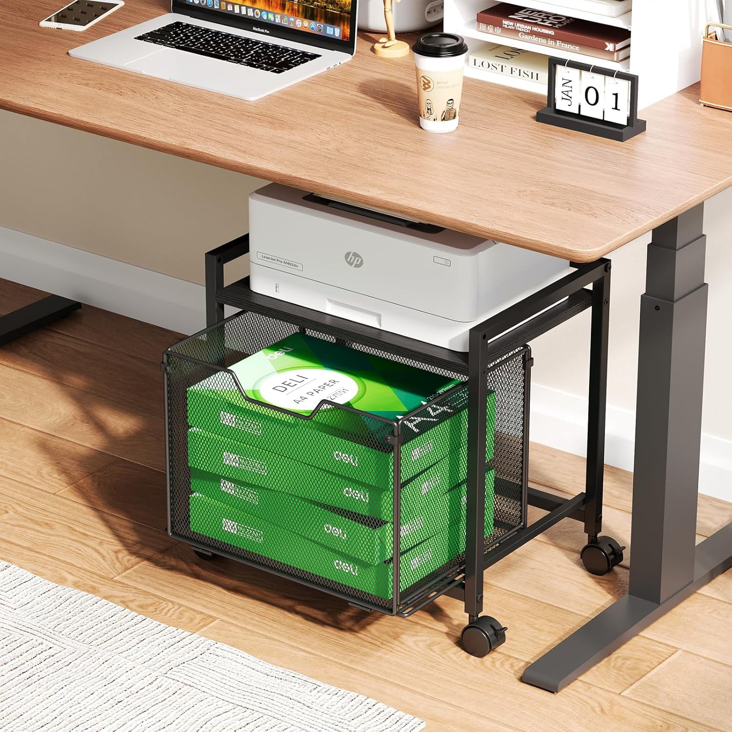 Mount-It! 3 Drawer Rolling Cabinet With Lock - Under Desk Storage On Wheels For Home & Office