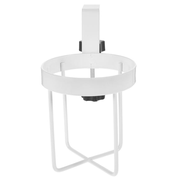 OUNONA White Metal Cup Holder for Home No Drilling Adjustable Clip-on Desktop Beverage Organizer Fits Most