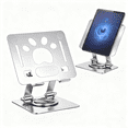 thumbnail image 1 of Desk Tablet Stand with 360°Rotation, Universal Iron Metal Tablet Stand Holder Adjustable Foldable Stable with Non-Slip Pads Heat Dissipation Frame, Compatible with Tablet/Pad/Phone and More, 1 of 9