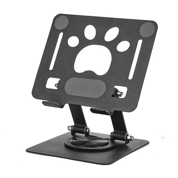 Desk Tablet Stand with 360°Rotation, Universal Iron Metal Tablet Stand Holder Adjustable Foldable Stable with Non-Slip Pads Heat Dissipation Frame, Compatible with Tablet/Pad/Phone and More
