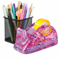 thumbnail image 1 of Desk Tape Dispenser,Clear Acrylic Glitter Tape Dispenser Desk,Non Slip, 1 of 8