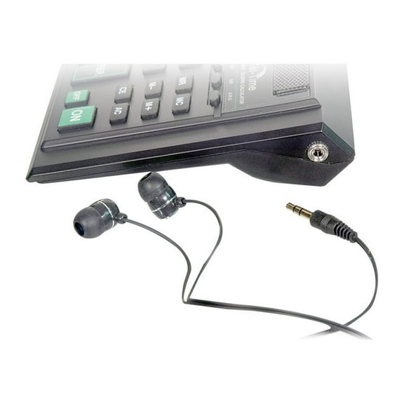 Desk-Top Talking Calculator with Single Earbud