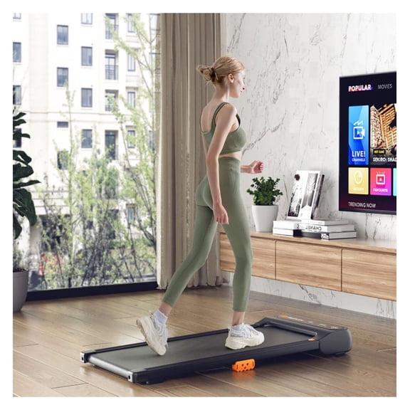 Under Desk Treadmill, 2.25HP Walking Pad for Home Office, 0.5-4 MPH with Remote Control, 265lbs Capacity, Shock Absorption, LED Display, Installation-Free