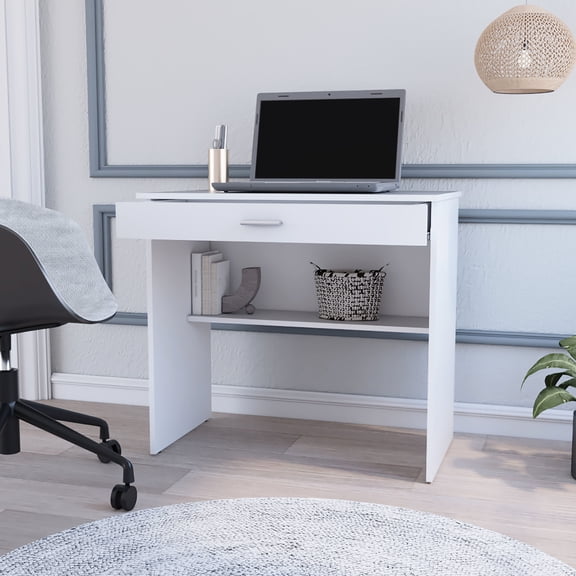 Desk With Drawer And Shelf For Office Workspace Modern Extra Function