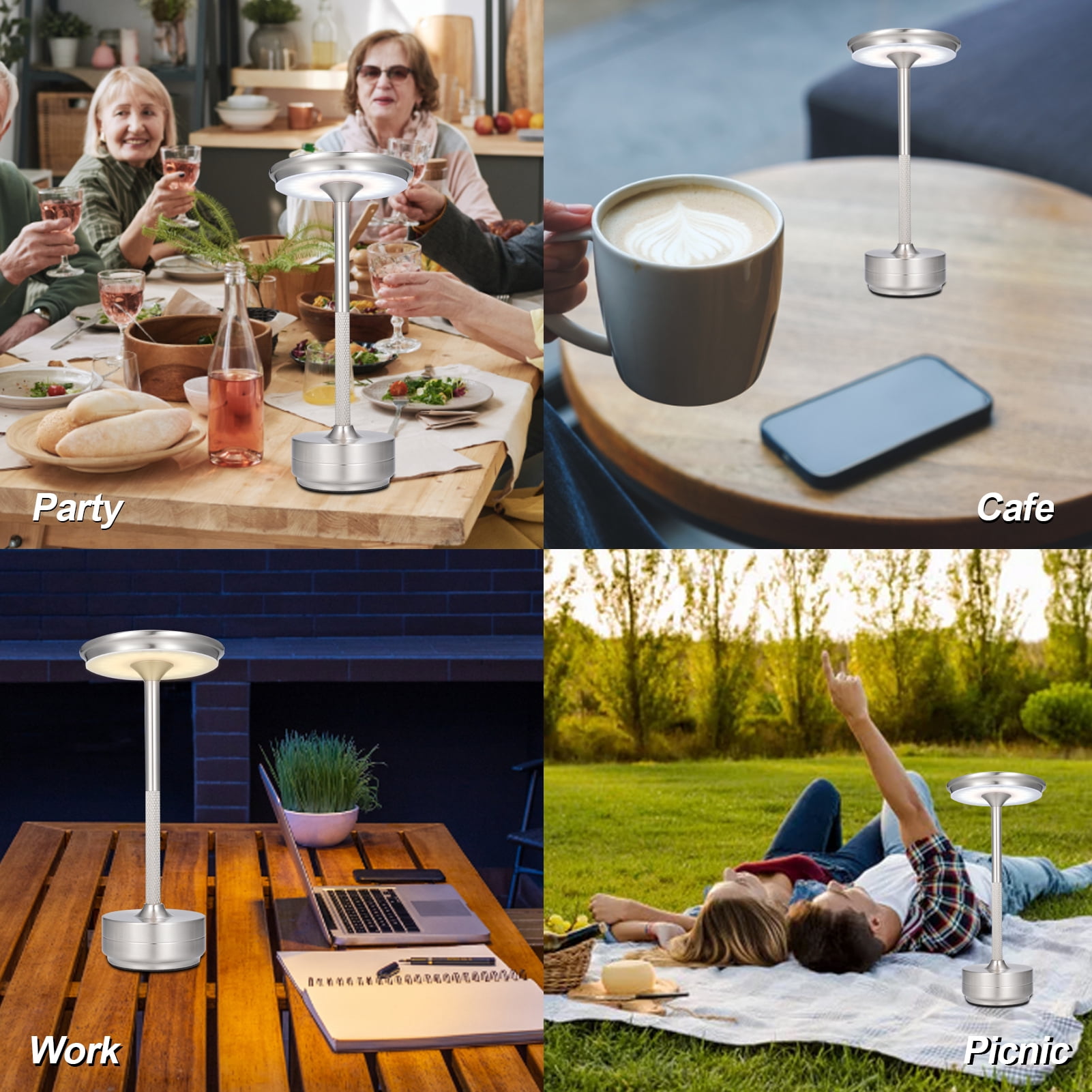 Desk lamp,Bar Restaurant Lamp 3 Colors Lamp 4400mah Battery Led 4000mah