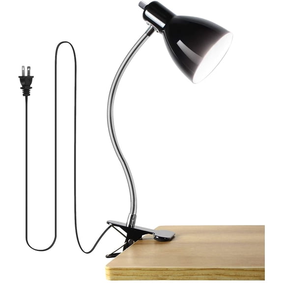 Desk lamp Eye-Caring Table Lamps, 360Rotation Gooseneck Clip on Lamp Reading Light Portable Reading Book Light Clamp Study Desk Lamps for Bedroom and Office Home Lighting (Black)