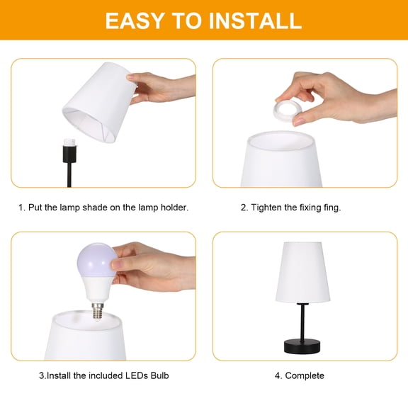 Desk lamp,Play Room Bedroom Dimmable Usb And Play Room Table Lamp Usb And Play Lamp With 3 Dimmable Usb And Lamp Dimmable 3 Colors Led Bedside Table Dsfen Lamp-fabric Black & White