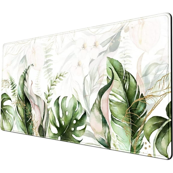 Desk mat XXL Mouse pad Rose Gold Office Supplies and Accessories Cactus Classroom Decor Office for Women 31.5X15.75in,Stitched Edges Smooth Surface and Non-Slip Rubber Bottom Large Mouse pad for Desk
