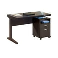 thumbnail image 1 of Desk w File Cabinet, 2 Storage Drawers, 47 Inch Red Cocoa Brown, 1 of 9