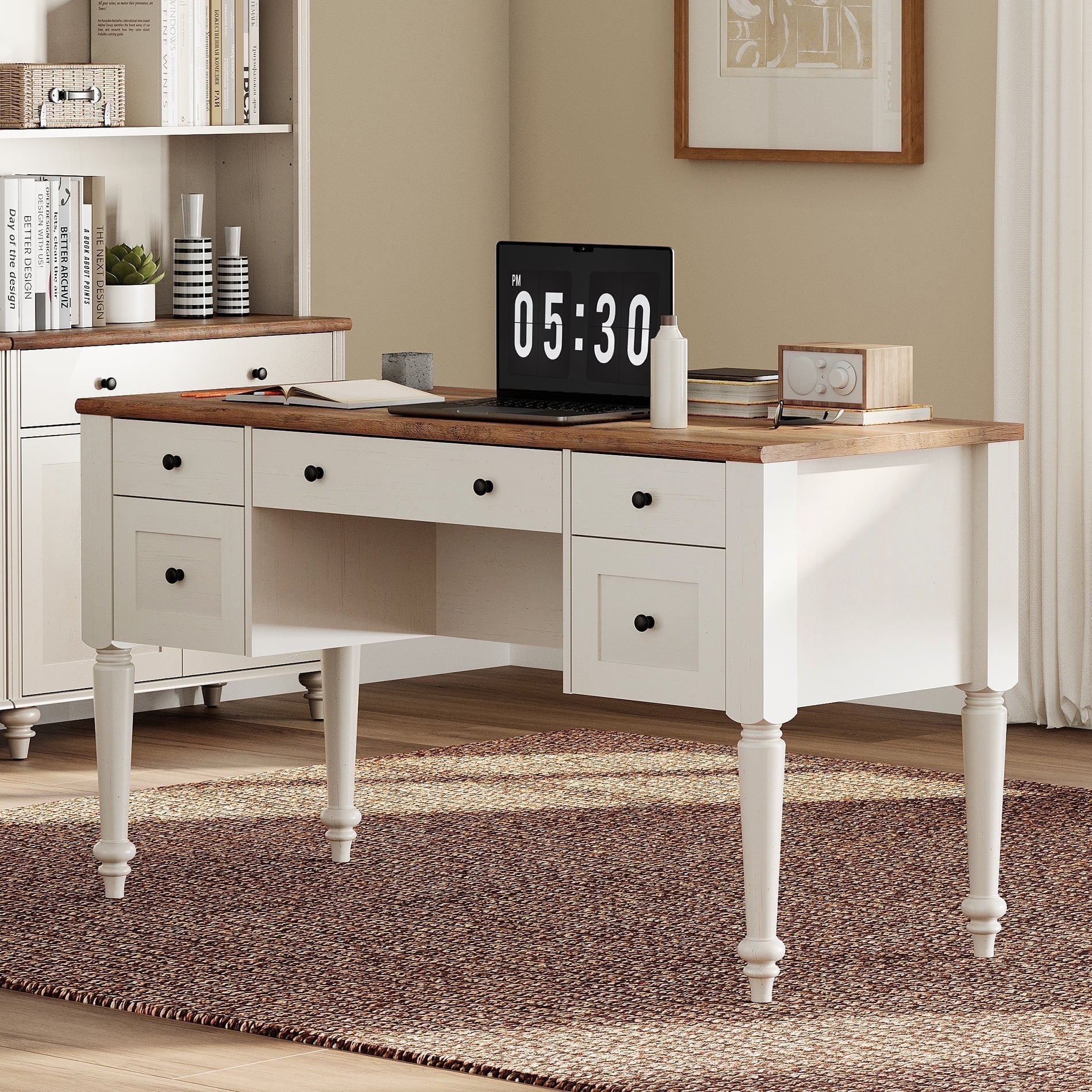 Pier 1 Imports Antique White Desk - AptDeco, image size:1900x1900