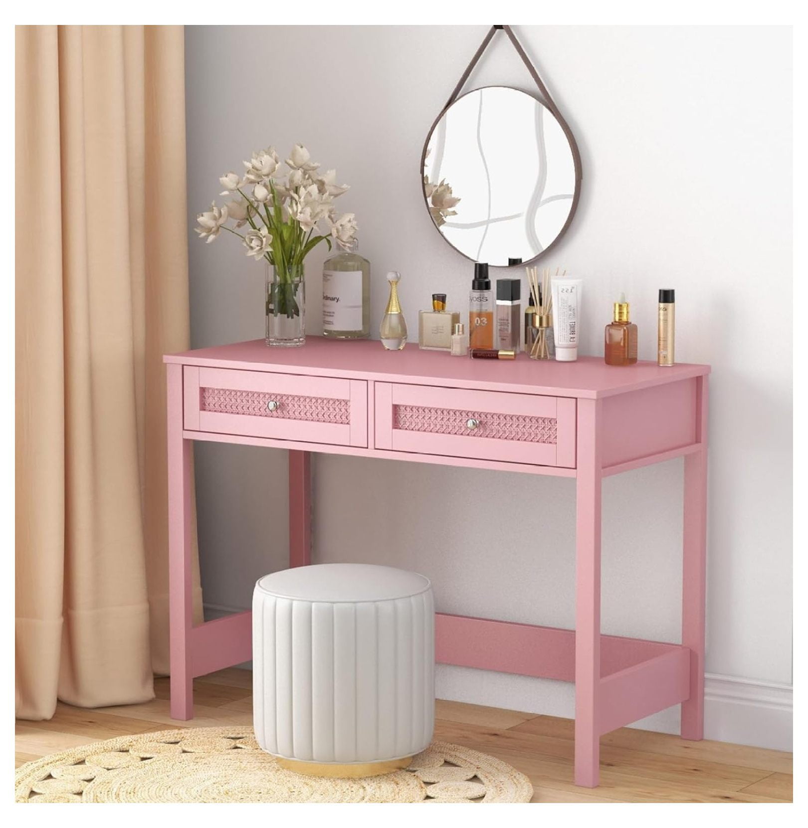 Desk with Drawers - 40 Inch Small Writing Desk for Home Office, Modern ...