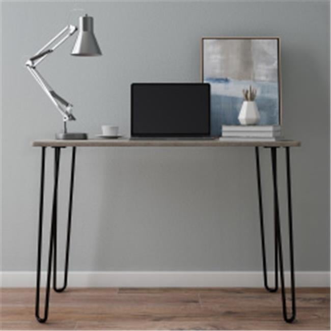 Desk with Hairpin Legs, Driftwood Gray