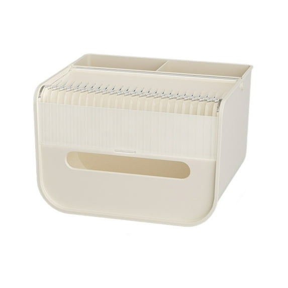 Desk with Storage Leisure Luxury Flip Tissue Box Stationery Desktop Storage And Organization Box Combination, Suitable for Desktop Restaurants