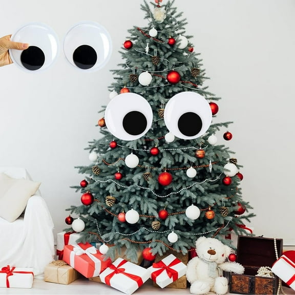 DeskAKBK Self-Adhesive Eyeball Stickers 2 Oversized Pieces for DIY Crafts Halloween Christmas Birthday Party Decorations Home Office