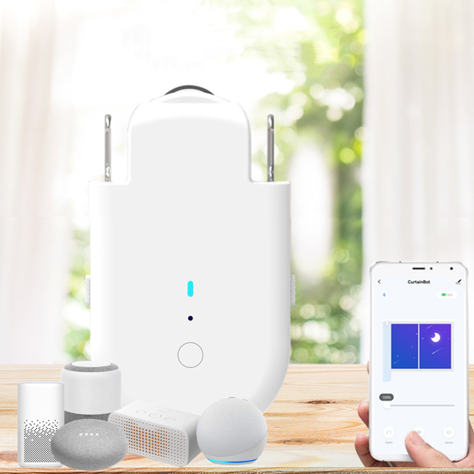 DeskAKBK Smart Automatic Curtain Opener Wi-Fi Control With App/Timer ...