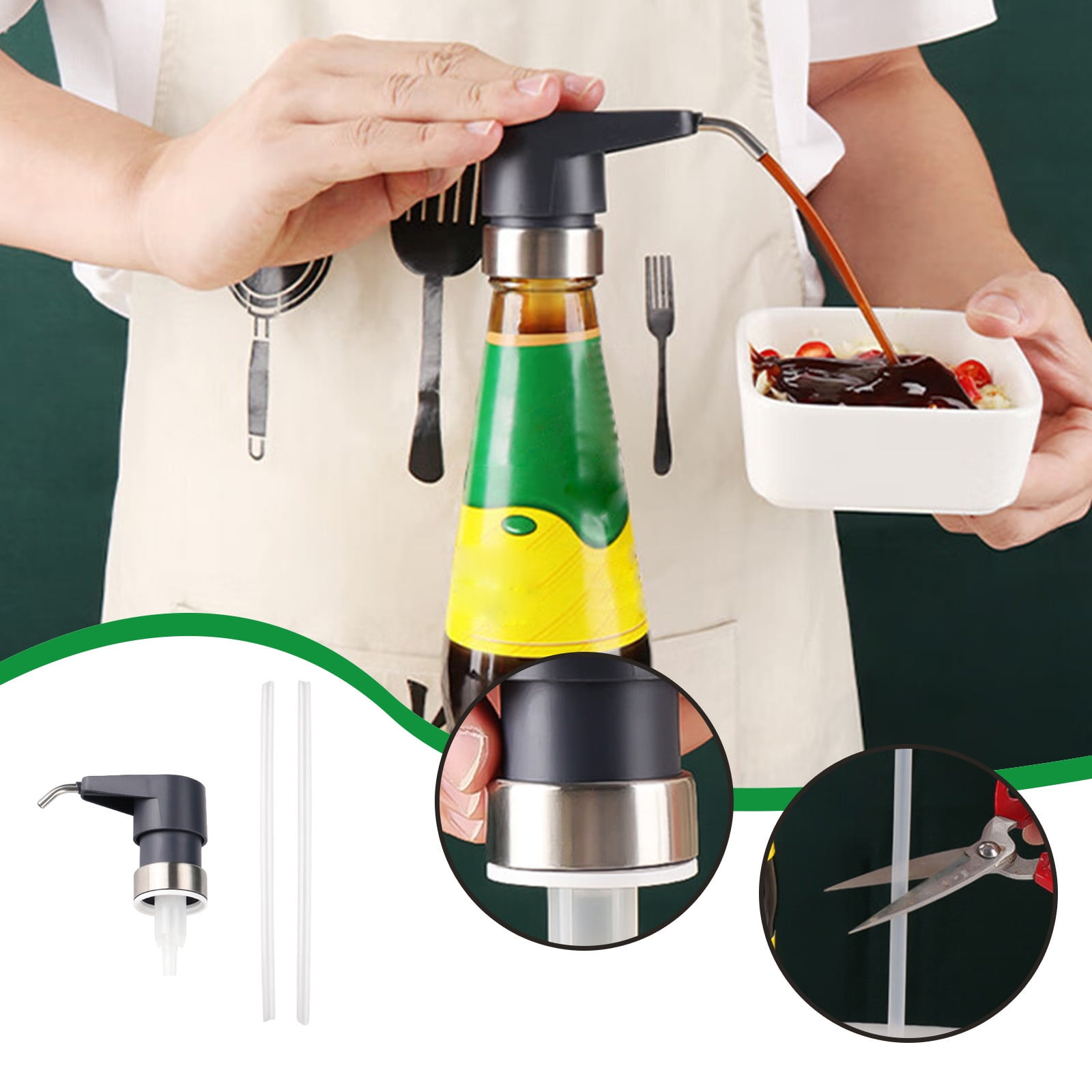 DeskAKBK® Syrup Bottle Nozzle, Pressure Oil Sprayer, Household Pump