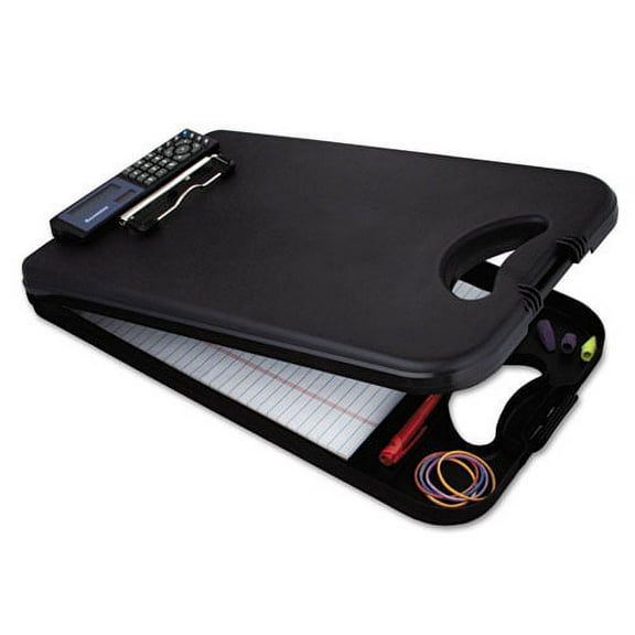 DeskMate II with Calculator, 0.5" Clip Capacity, Holds 8.5 x 11 Sheets, Black | Bundle of 10 Each