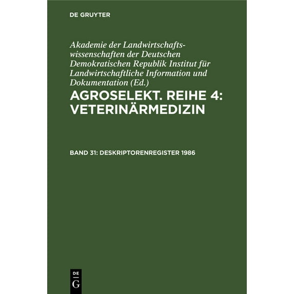 Deskriptorenregister 1986: (Hefte 1-12), (Hardcover)