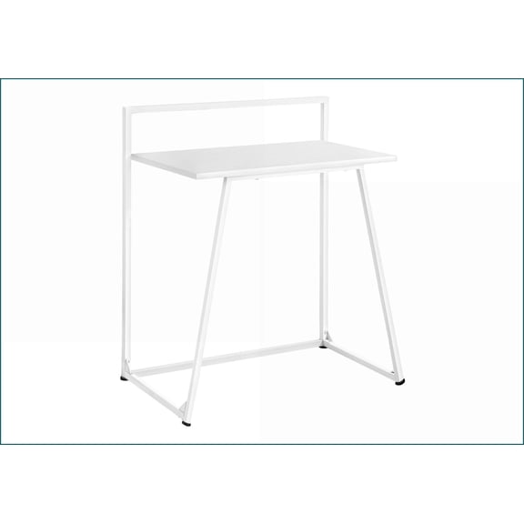 Desks: 30 L Contemporary Modern White Laminate Computer Desk with White Metal Base, Home Office Laptop | White | MDF