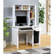 Desks 39"W Compact Home Office Desk with Hutch, Keyboard & Storage Drawers White | Particle Board+MDF