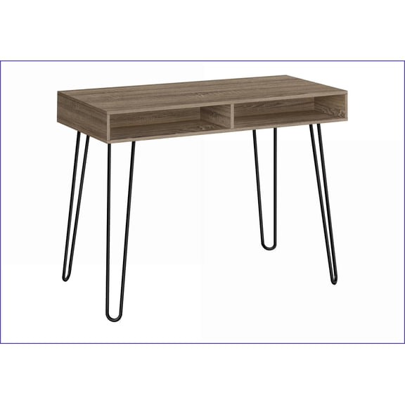 Desks: 40 Modern Computer Desk with Storage Cubbies, Left/Right Set-Up | Dark Taupe | Particle Board