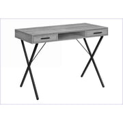 Desks for Home Office, 42 L Modern Grey Laminate Computer Desk with Storage Drawers, Open Shelf & Left/Right Setup | Grey | Particle Board