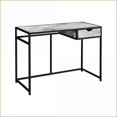 thumbnail image 1 of Desks, 42” Modern Computer Desk with Storage Drawer, White Marble-Look & Black Metal | White | MDF, 1 of 6