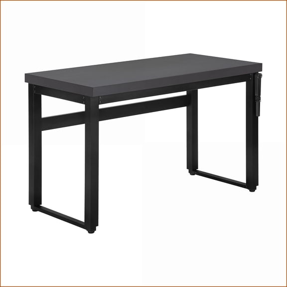 Desks, 48” L Modern Height Adjustable Computer Desk, Grey Laminate Black Metal | Grey | Particle Board