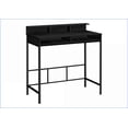 thumbnail image 1 of Desks, 48” L Modern Standing Computer Desk with Storage Shelves & Hutch, Black Laminate | Black | Metal, 1 of 6