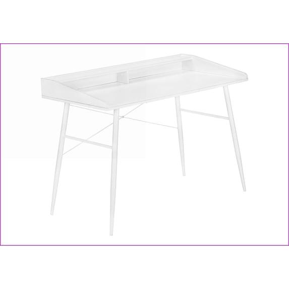 Desks: 48” Modern Computer Desk with Storage Hutch & Cubbies, White ...