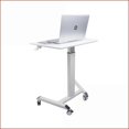 thumbnail image 1 of Desks, Compact Adjustable Standing Desk for Small Spaces | White | Metal & Wood, 1 of 7